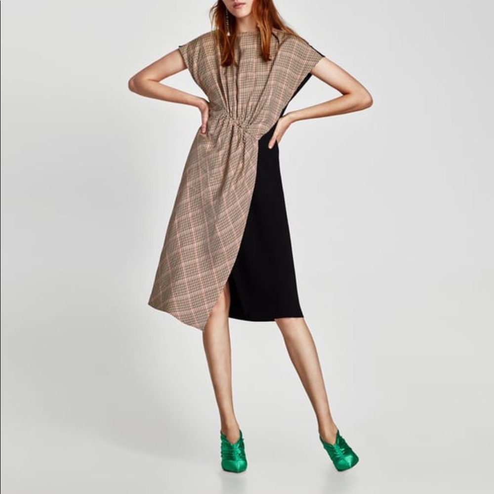 Zara Patchwork Midi Dress